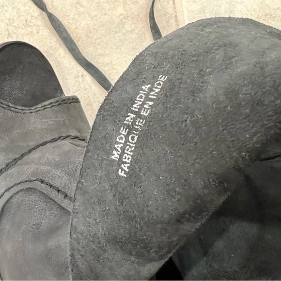 Free People Seven Wonders Leather Ankle Boots Open Toe Booties / Dark Charcoal - Picture 11 of 13